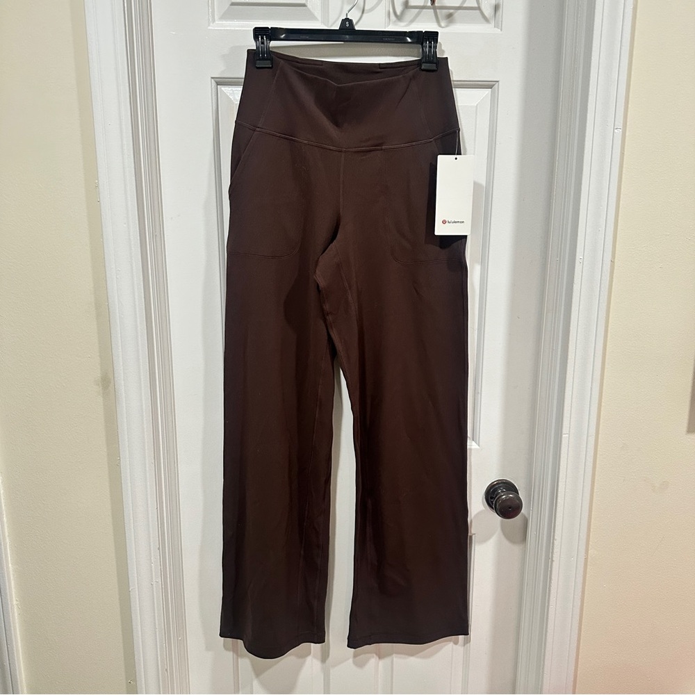 NWT Lululemon Align Wide Leg Pants with Pockets - Espresso Brown - Size 8